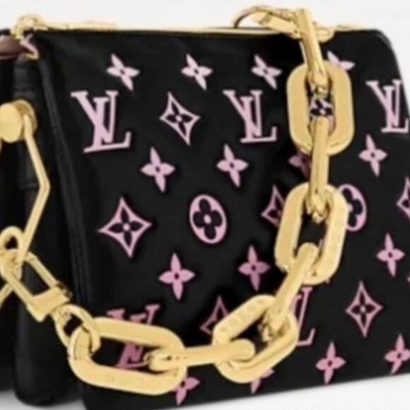 Authentic Louis Vuitton learner monogram small coussins bag  black and pink - Picture 7 of 7